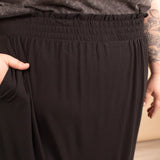 Marlowe Side Slit Maxi Skirt with Pockets in Black