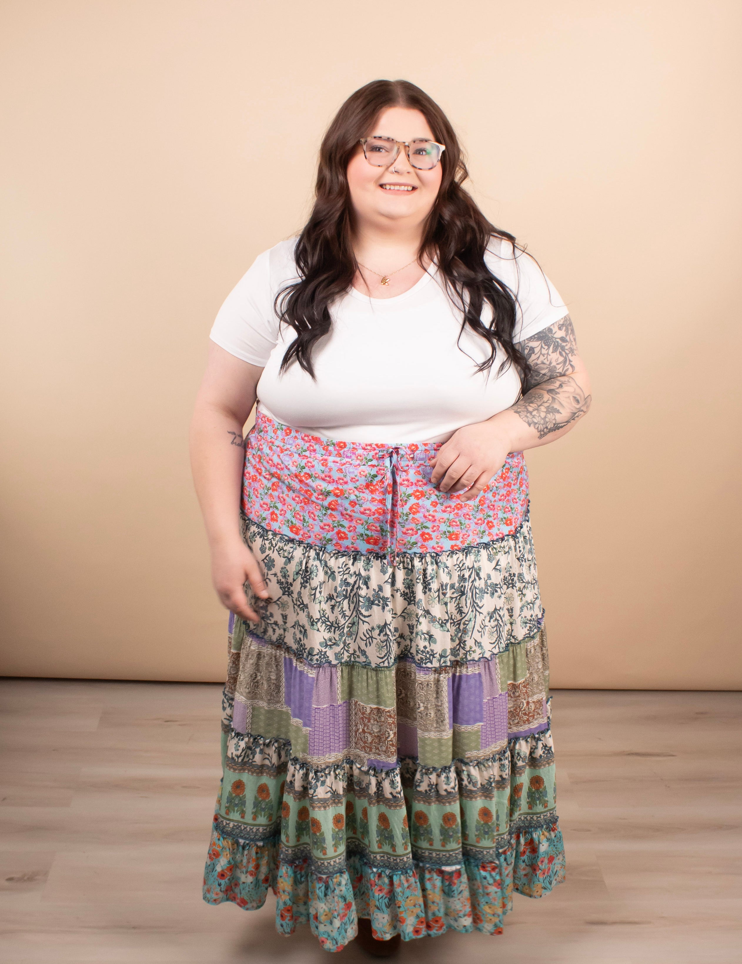 Meadow Mosaic Midi Skirt - K & Company