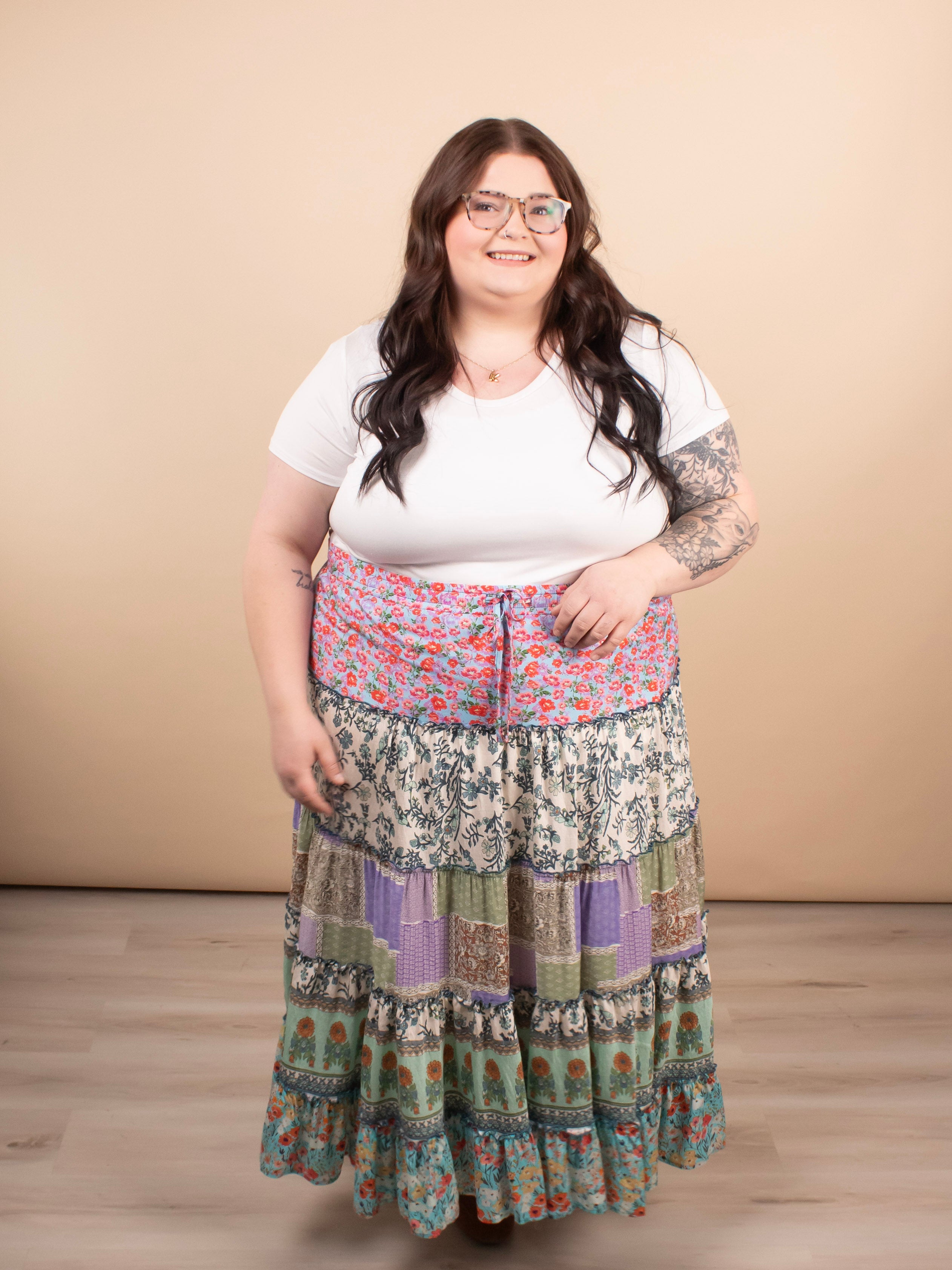 Meadow Mosaic Midi Skirt - K & Company