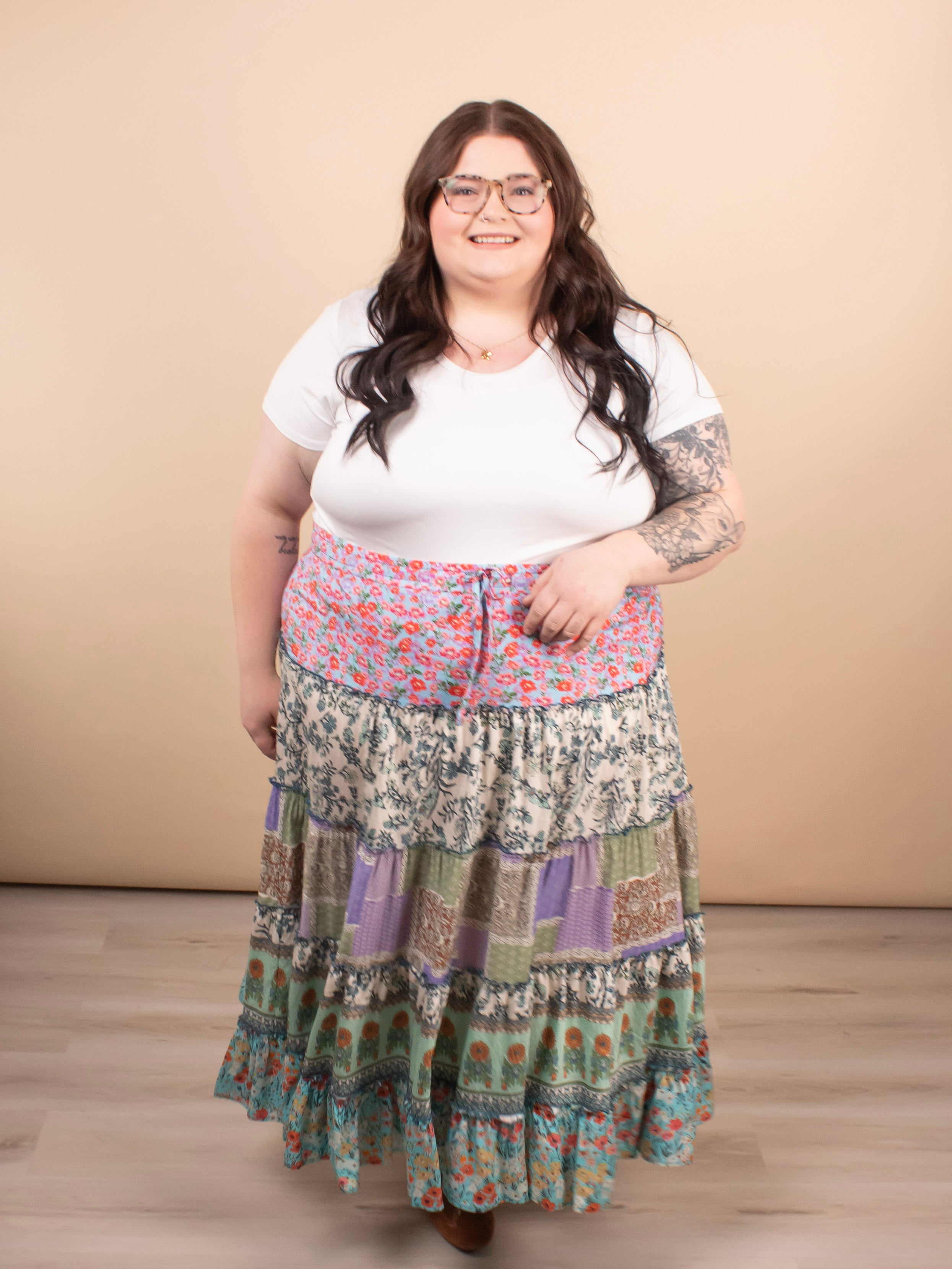 Meadow Mosaic Midi Skirt - K & Company