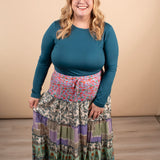 Second Skin Soft Long Sleeve Top in Teal - K & Company