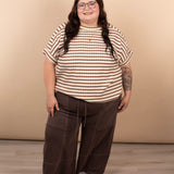 Melanie Washed Wide Leg Pants - Chocolate