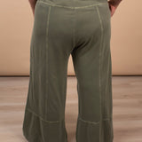 Melanie Washed Wide Leg Pants - Green