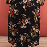 Midnight Navy Floral Maxi Slip Skirt