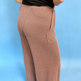 Mocha Ribbed Palazzo Pants