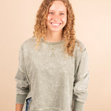 On My Time Crewneck in Olive