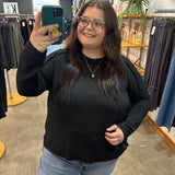Out and About Ribbed Long Sleeve - Black
