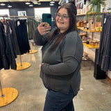 Out and About Ribbed Long Sleeve - Charcoal