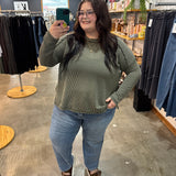 Out and About Ribbed Long Sleeve - Olive