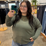 Out and About Ribbed Long Sleeve - Olive