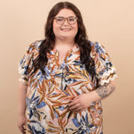 Painted Petals floral blouse women's boutique top sizes S-3XL