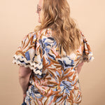 Painted Petals floral blouse women's boutique top sizes S-3XL