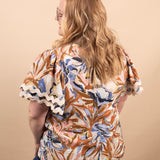 Painted Petals floral blouse women's boutique top sizes S-3XL