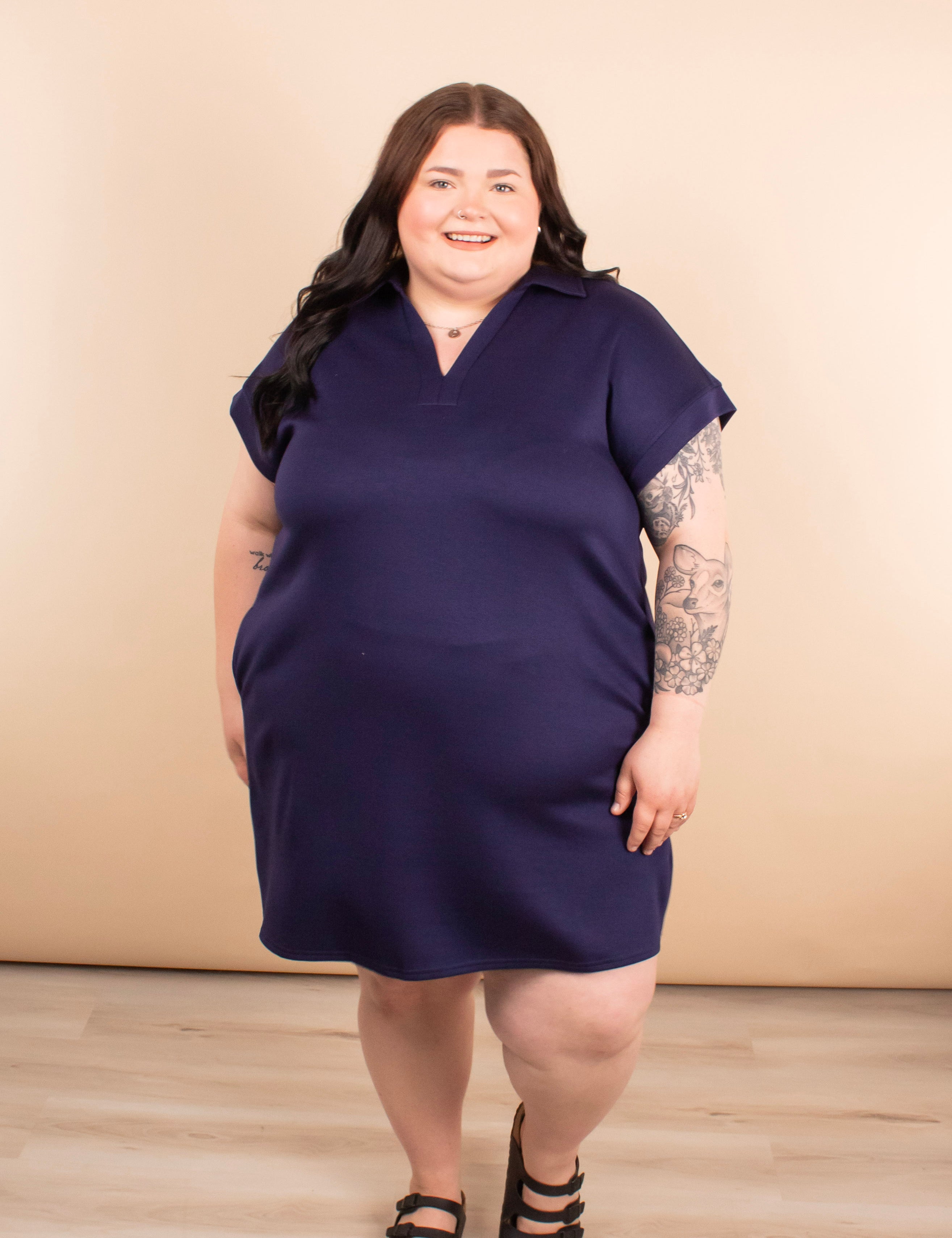 Power Play Navy Collared Dress K & Company Power Play Navy Collared Dress K & Company