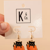 Purrfectly Pumpkin Dangle Earrings