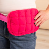 Quinn Quilted Belt Bag in Fuschia