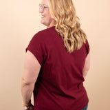 Reese Folded Short Sleeve Tee in Cabernet