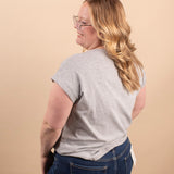 Reese Folded Short Sleeve Tee in Heather Grey - K & Company