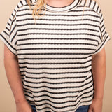 Remi Striped Tee - Black