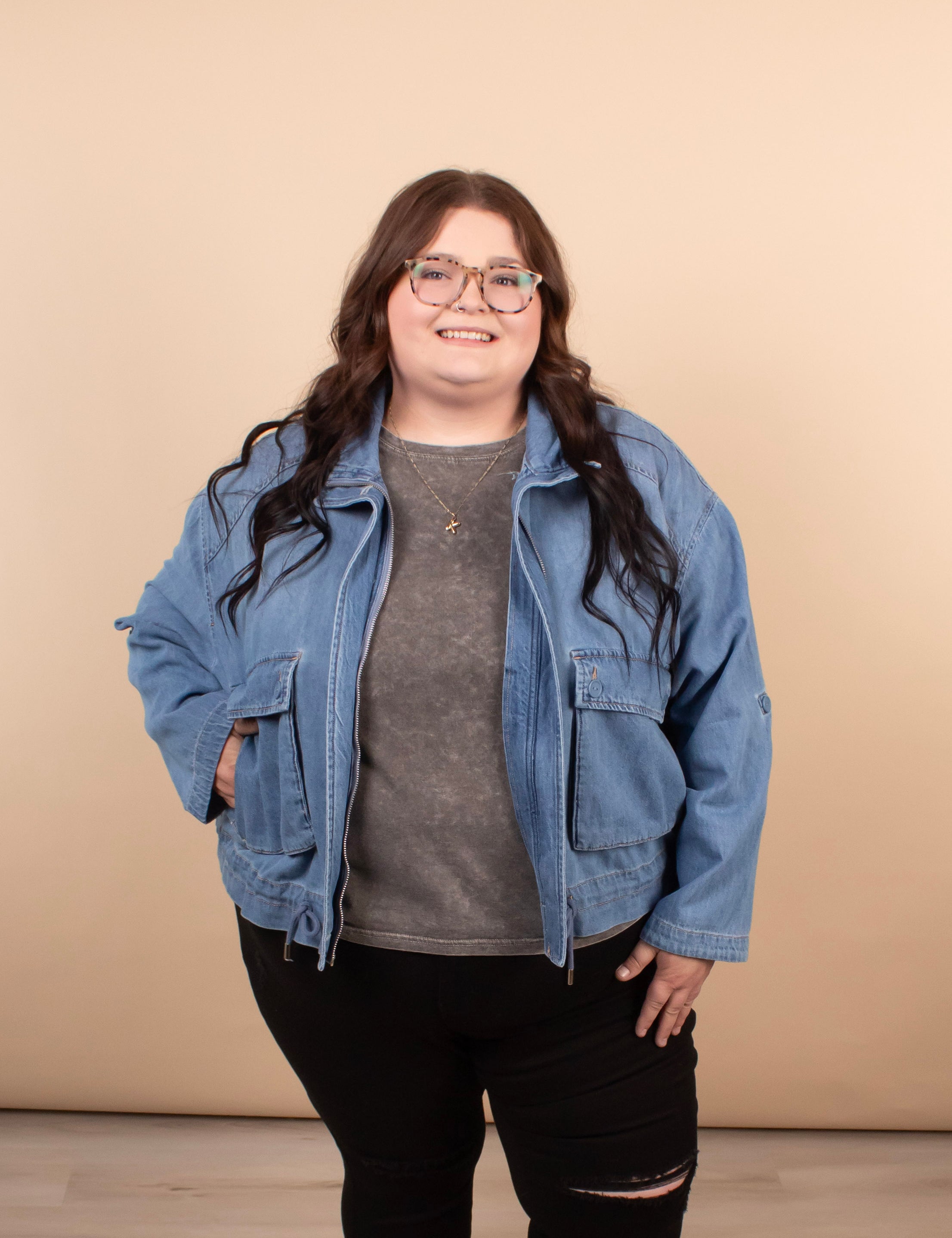 Risen Off-Duty Cargo Denim Jacket - K & Company