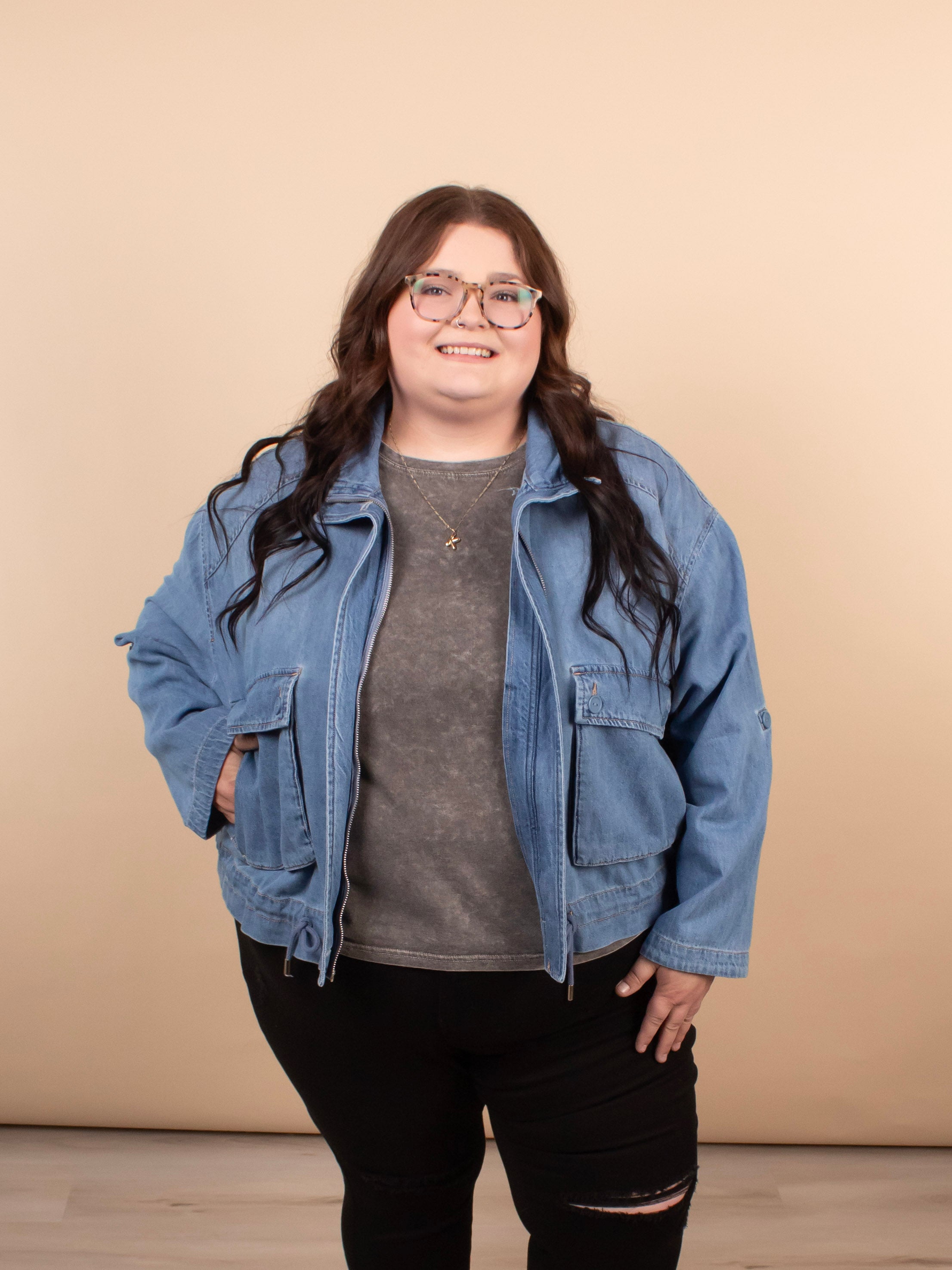 Risen Off-Duty Cargo Denim Jacket - K & Company