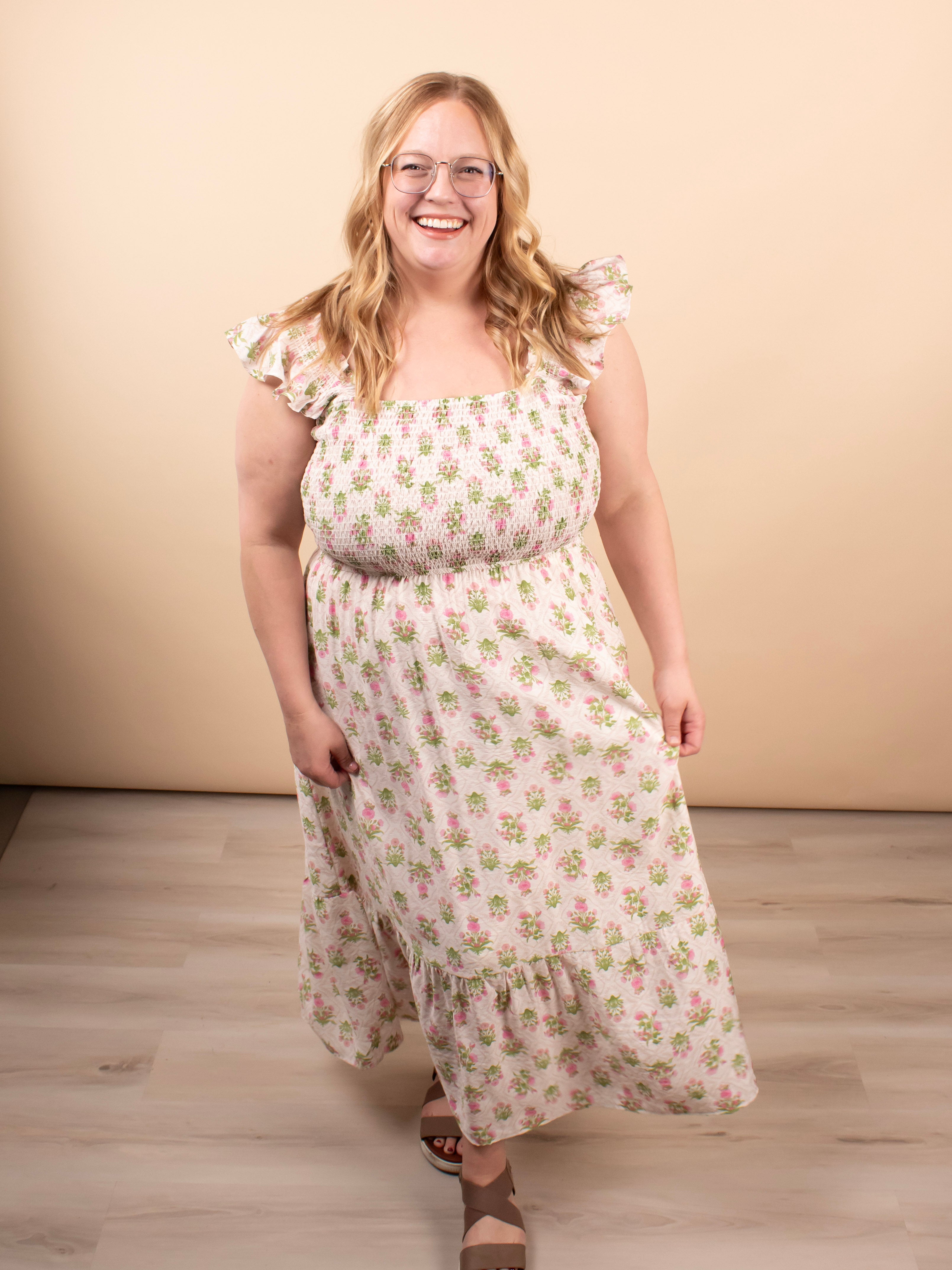 Rosalie Smocked Midi Dress - K & Company