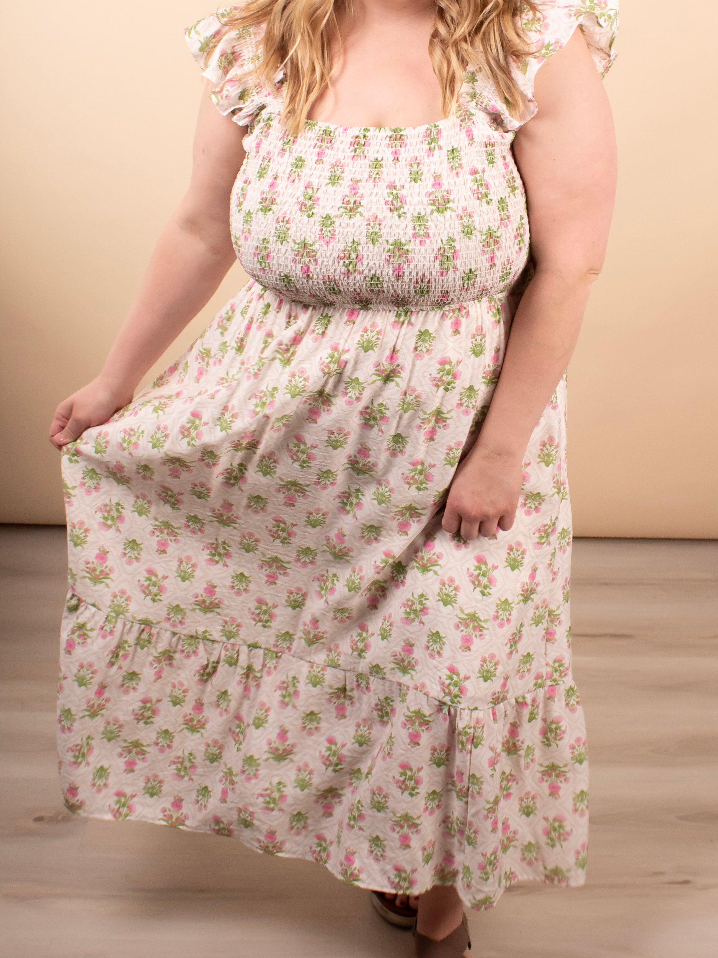 Rosalie Smocked Midi Dress - K & Company