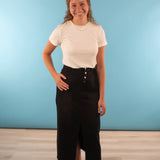 Ruby Black Maxi Denim Skirt