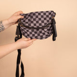 Running Errands Bum Bag in Black Checker