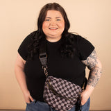 Running Errands Bum Bag in Black Checker