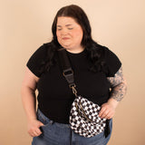 Running Errands Bum Bag in White Checker