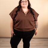 Ruthie Scuba Half Zip Vest in Cocoa