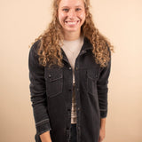 Sadie Staple Shacket in Charcoal