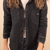 Sadie Staple Shacket in Charcoal