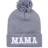 Mama Pom Beanie in Grey
