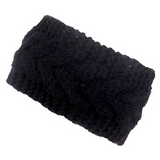 Cable Knit Headband in Black
