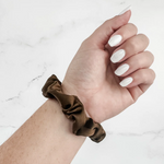 Satin Neutral Trio Scrunchies in Tan/Brown/Black - K & Company