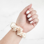 Satin Neutral Trio Scrunchies in Cream/Brown/Black - K & Company