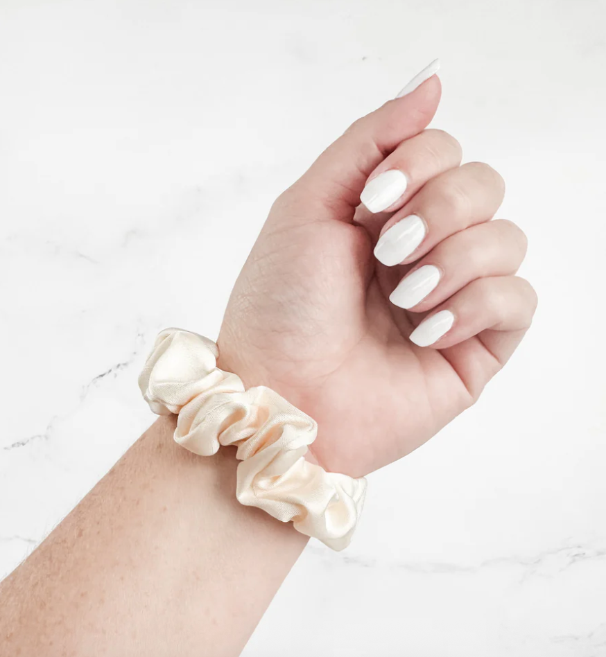 Satin Neutral Trio Scrunchies in Cream/Brown/Black - K & Company