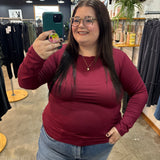 Second Skin Soft Long Sleeve Top - Cranberry