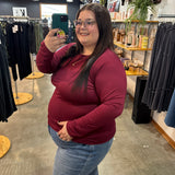 Second Skin Soft Long Sleeve Top - Cranberry