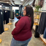Second Skin Soft Long Sleeve Top - Cranberry