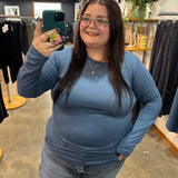 Second Skin Soft Long Sleeve Top - Dusty Blue