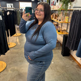 Second Skin Soft Long Sleeve Top - Dusty Blue