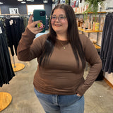 Second Skin Soft Long Sleeve Top - Mocha