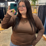 Second Skin Soft Long Sleeve Top - Mocha