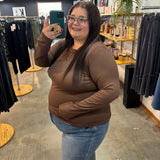 Second Skin Soft Long Sleeve Top - Mocha