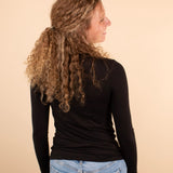 Second Skin Soft Long Sleeve Top in Black