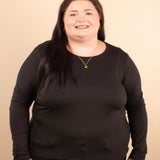 Second Skin Soft Long Sleeve Top in Black