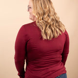 Second Skin Soft Long Sleeve Top in Cranberry